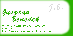 gusztav benedek business card