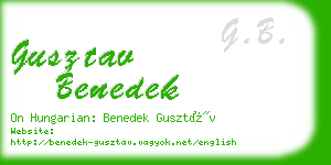 gusztav benedek business card